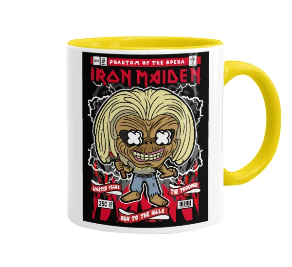Iron maiden (eddie) — Mug colored yellow, ceramic, 330ml