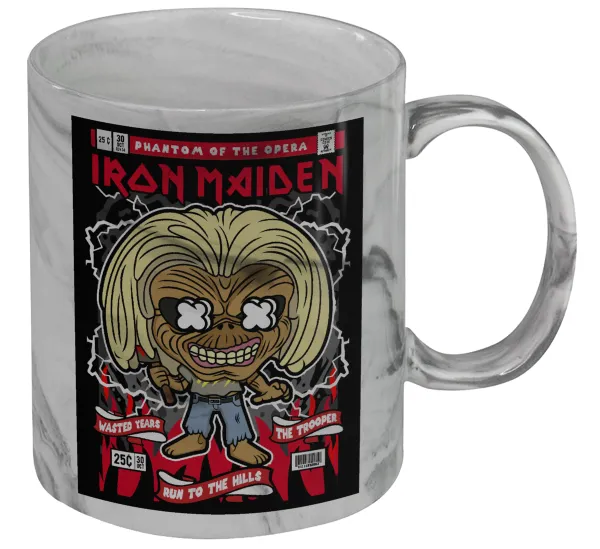 Iron maiden (eddie) — Κούπα κεραμική, marble style (μάρμαρο), 330ml