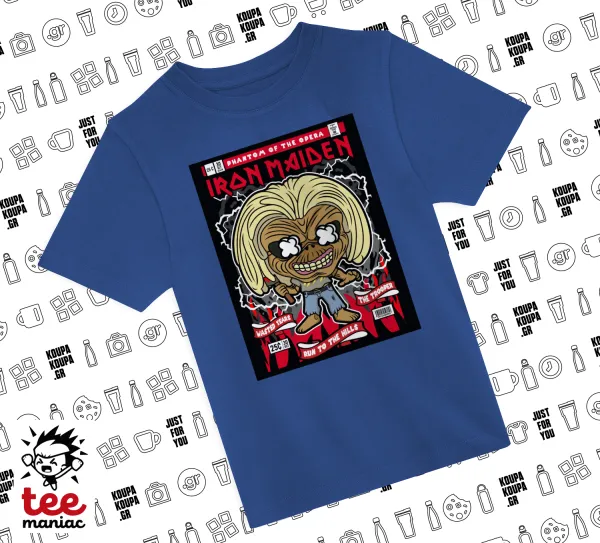 Iron maiden (eddie) — ΜΠΛΕ Παιδικό T-Shirt από 100% βαμβάκι, για κάθε μέρα. Vegan & OEKO-TEX πιστοποιημένο.