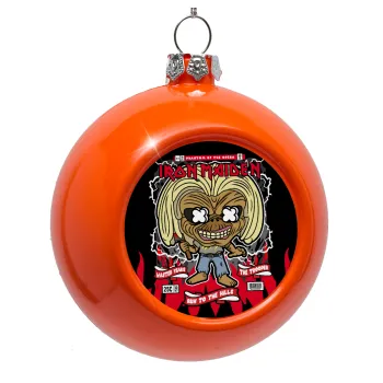 Iron maiden (eddie), Στολίδι Χριστουγεννιάτικη μπάλα δένδρου Πορτοκαλί 8cm