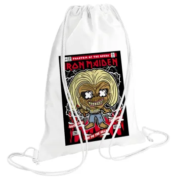 Iron maiden (eddie), Backpack pouch GYMBAG white (28x40cm)