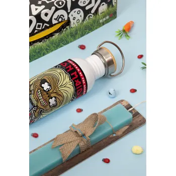 Iron maiden (eddie), Πασχαλινή Λαμπάδα με παγούρι μεταλλικό (620ml, stainless steel) & κερί αρωματικό πλακέ (30cm) (ΤΙΡΚΟΥΑΖ)