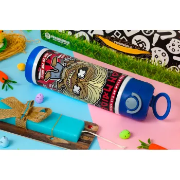 Iron maiden (eddie), Easter candle, Childrens hot water bottle, stainless steel, with safety straw, BLUE (500ml)