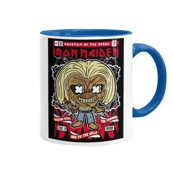 Iron maiden (eddie), Κούπα χρωματιστή μπλε, κεραμική, 330ml