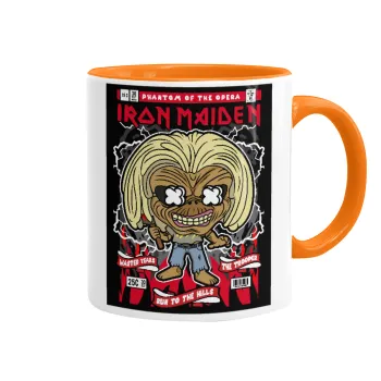 Iron maiden (eddie), Κούπα χρωματιστή πορτοκαλί, κεραμική, 330ml