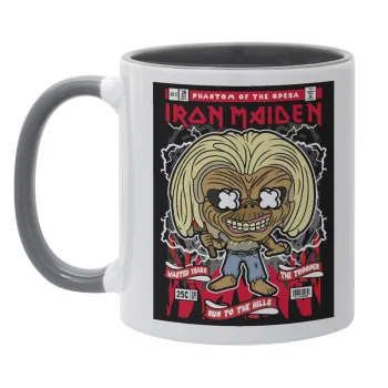 Iron maiden (eddie), Mug colored grey, ceramic, 330ml