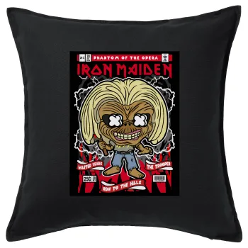 Iron maiden (eddie), Μαξιλάρι καναπέ Μαύρο 100% βαμβάκι, περιέχεται το γέμισμα (50x50cm)