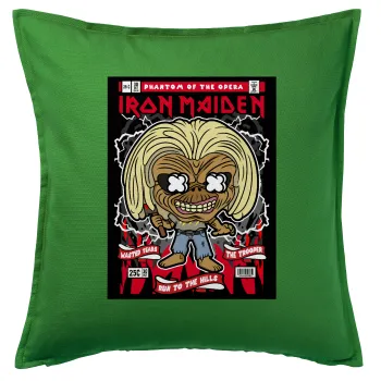 Iron maiden (eddie), Μαξιλάρι καναπέ Πράσινο 100% βαμβάκι, περιέχεται το γέμισμα (50x50cm)