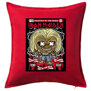 Iron maiden (eddie), Μαξιλάρι καναπέ Κόκκινο 100% βαμβάκι, περιέχεται το γέμισμα (50x50cm)