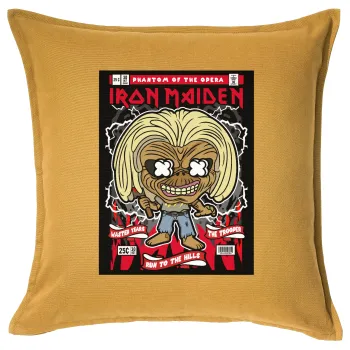 Iron maiden (eddie), Μαξιλάρι καναπέ Κίτρινο 100% βαμβάκι, περιέχεται το γέμισμα (50x50cm)