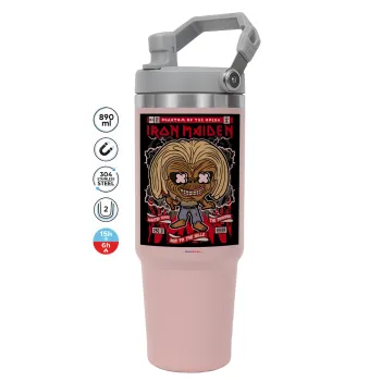 Iron maiden (eddie), Pink color, 890ml (30oz) stainless Steel Tumbler with Handle