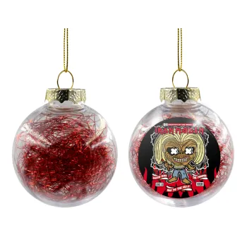 Iron maiden (eddie), Transparent Christmas tree ball ornament with red filling 8cm