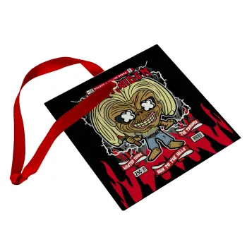 Iron maiden (eddie), Στολίδι Χριστουγεννιάτικο στολίδι γυάλινο τετράγωνο 9x9cm