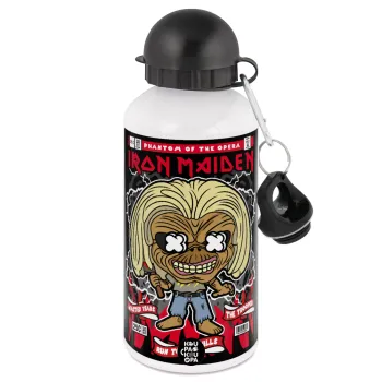 Iron maiden (eddie), Metal water bottle, White, aluminum 500ml