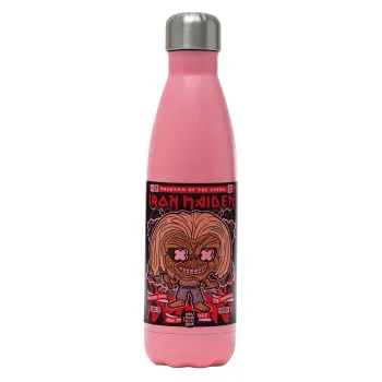 Iron maiden (eddie), Μεταλλικό παγούρι θερμός Ροζ Ματ (Stainless steel), διπλού τοιχώματος, 500ml