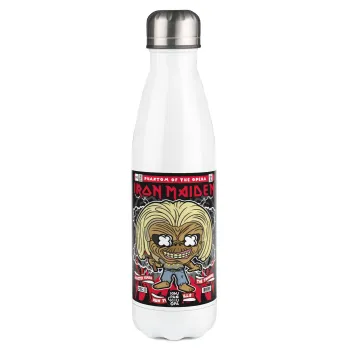 Iron maiden (eddie), Μεταλλικό παγούρι θερμός Λευκό (Stainless steel), διπλού τοιχώματος, 500ml