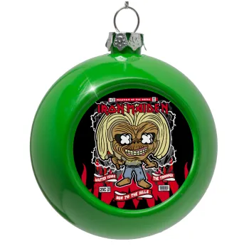 Iron maiden (eddie), Green Christmas tree ornament bauble 8cm