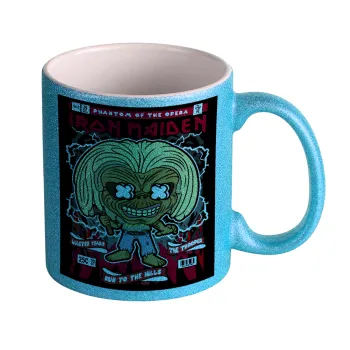 Iron maiden (eddie), Κούπα Σιέλ Glitter που γυαλίζει, κεραμική, 330ml