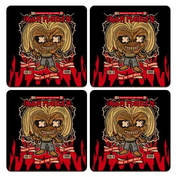 Iron maiden (eddie), ΣΕΤ x4 Σουβέρ ξύλινα τετράγωνα plywood (9cm)