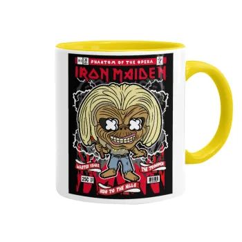 Iron maiden (eddie), Mug colored yellow, ceramic, 330ml