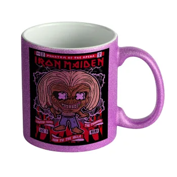 Iron maiden (eddie), Κούπα Μωβ Glitter που γυαλίζει, κεραμική, 330ml