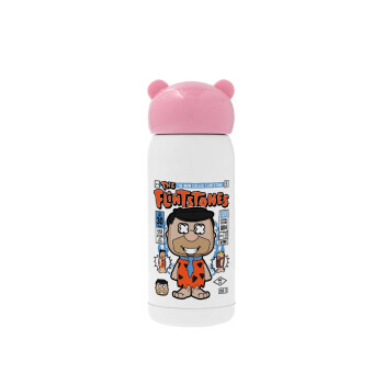 The flintstones, Pink stainless steel thermal flask, 320ml