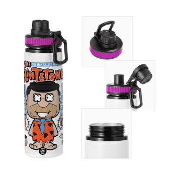 The flintstones, Μεταλλικό παγούρι νερού με καπάκι ασφαλείας, αλουμινίου 850ml