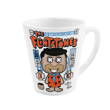 The flintstones, Κούπα κωνική Latte Λευκή, κεραμική, 300ml