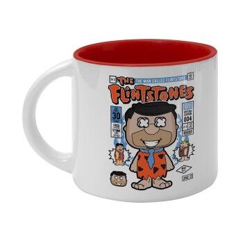 The flintstones, Κούπα κεραμική 400ml Λευκή/Κόκκινη