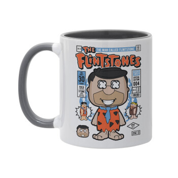 The flintstones, Κούπα χρωματιστή γκρι, κεραμική, 330ml