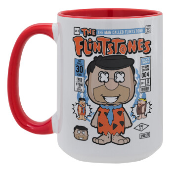 The flintstones, Κούπα Mega 15oz, κεραμική Κόκκινη, 450ml