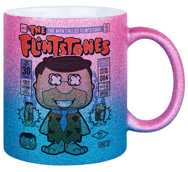 The flintstones — Κούπα Χρυσή/Μπλε Glitter, κεραμική, 330ml