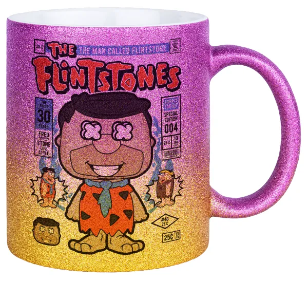 The flintstones — Κούπα Χρυσή/Ροζ Glitter, κεραμική, 330ml