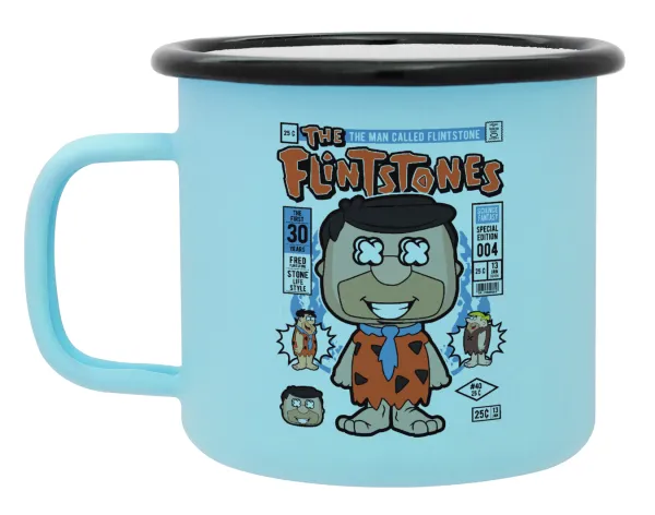 The flintstones — Κούπα Μεταλλική εμαγιέ ΜΑΤ σιέλ 360ml