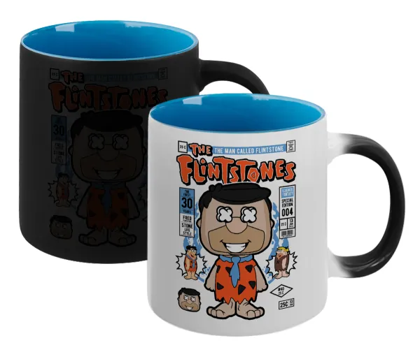 The flintstones — Magic mug with blue interior, ceramic, 330ml, changes colour with hot drinks