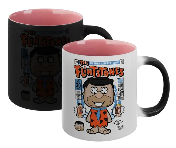 The flintstones — Magic mug with pink interior, ceramic, 330ml, changes colour with hot drinks
