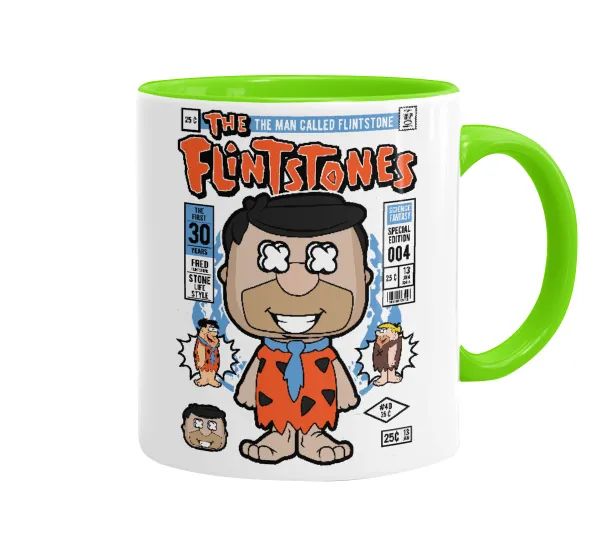 The flintstones — Κούπα χρωματιστή βεραμάν, κεραμική, 330ml