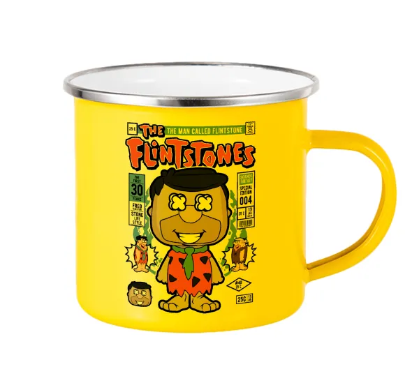 The flintstones — Yellow Enamel Metallic Cup 360ml