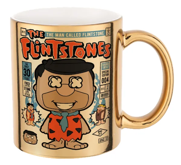 The flintstones — Κούπα κεραμική, χρυσή καθρέπτης, 330ml