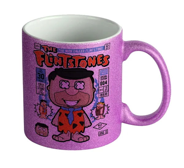 The flintstones — Purple glitter mug that sparkles, ceramic, 330ml
