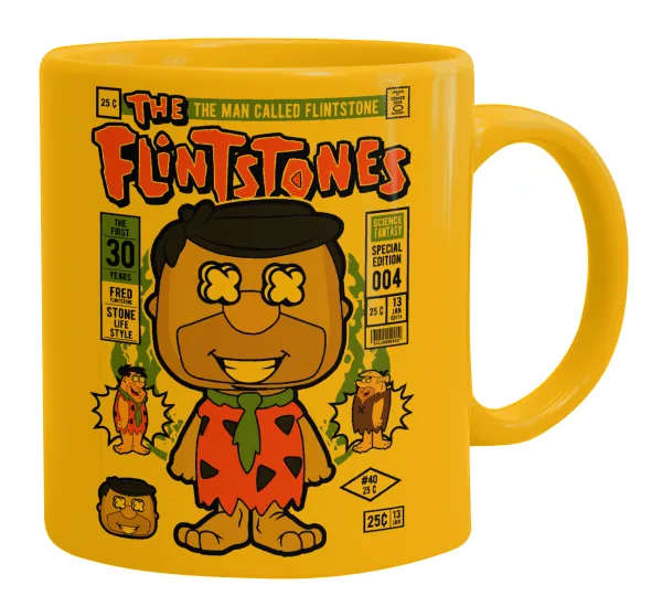 The flintstones — Κούπα, κεραμική κίτρινη, 330ml
