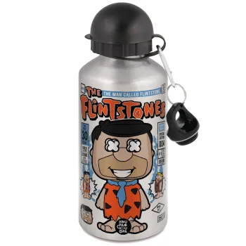 The flintstones, Μεταλλικό παγούρι νερού, Ασημένιο, αλουμινίου 500ml