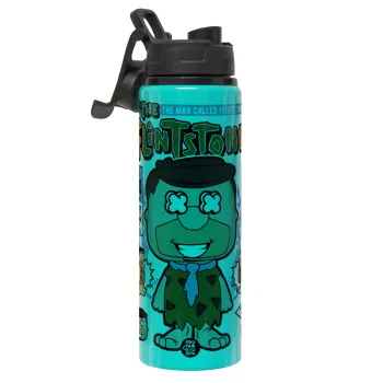 The flintstones, Metallic water bottle with safety lid, 850ml aluminum