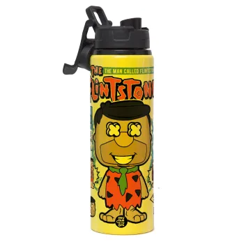 The flintstones, Metallic water bottle with safety lid, 850ml aluminum
