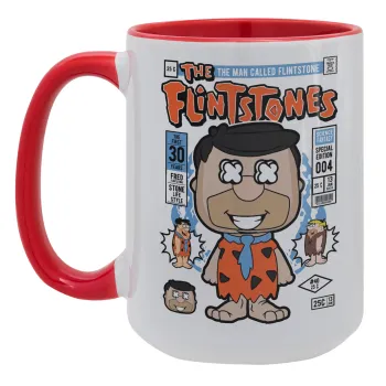 The flintstones, Κούπα Mega 15oz, κεραμική Κόκκινη, 450ml