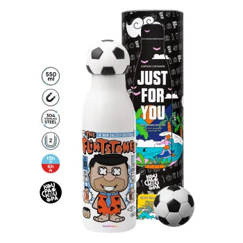 The flintstones, Soccer Metal mug thermos, double wall, 550ml