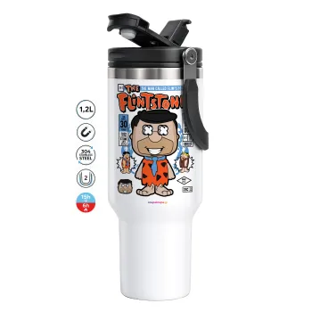 The flintstones, Mega Stainless steel Tumbler with lid, double wall 1,2L