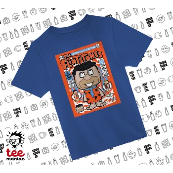 The flintstones, Παιδικό T-Shirt ΜΠΛΕ από 100% βαμβάκι, για κάθε μέρα. Vegan & OEKO-TEX πιστοποιημένο.