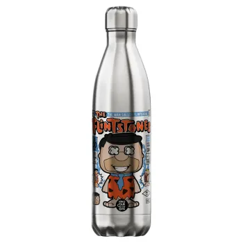 The flintstones, Μεταλλικό παγούρι θερμός Inox (Stainless steel), διπλού τοιχώματος, 750ml