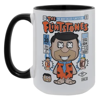 The flintstones, Κούπα Mega 15oz, κεραμική Μαύρη, 450ml